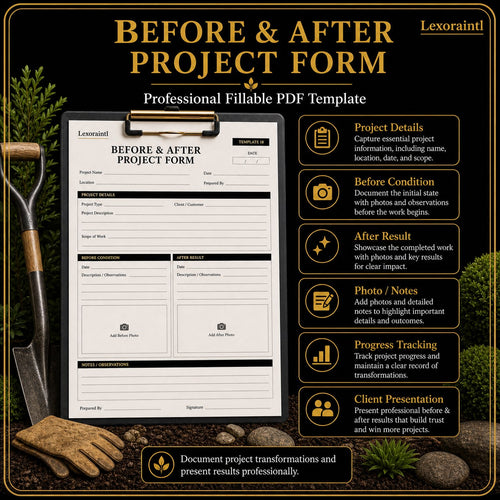 Before & After Project Form Template – Fillable PDF