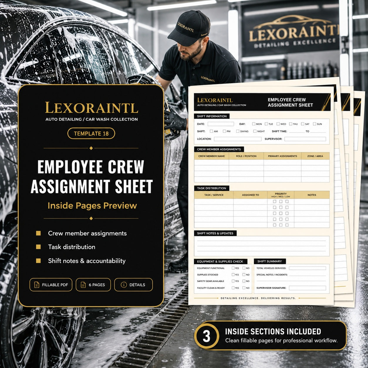 Employee / Crew Assignment Sheet Template – Fillable PDF