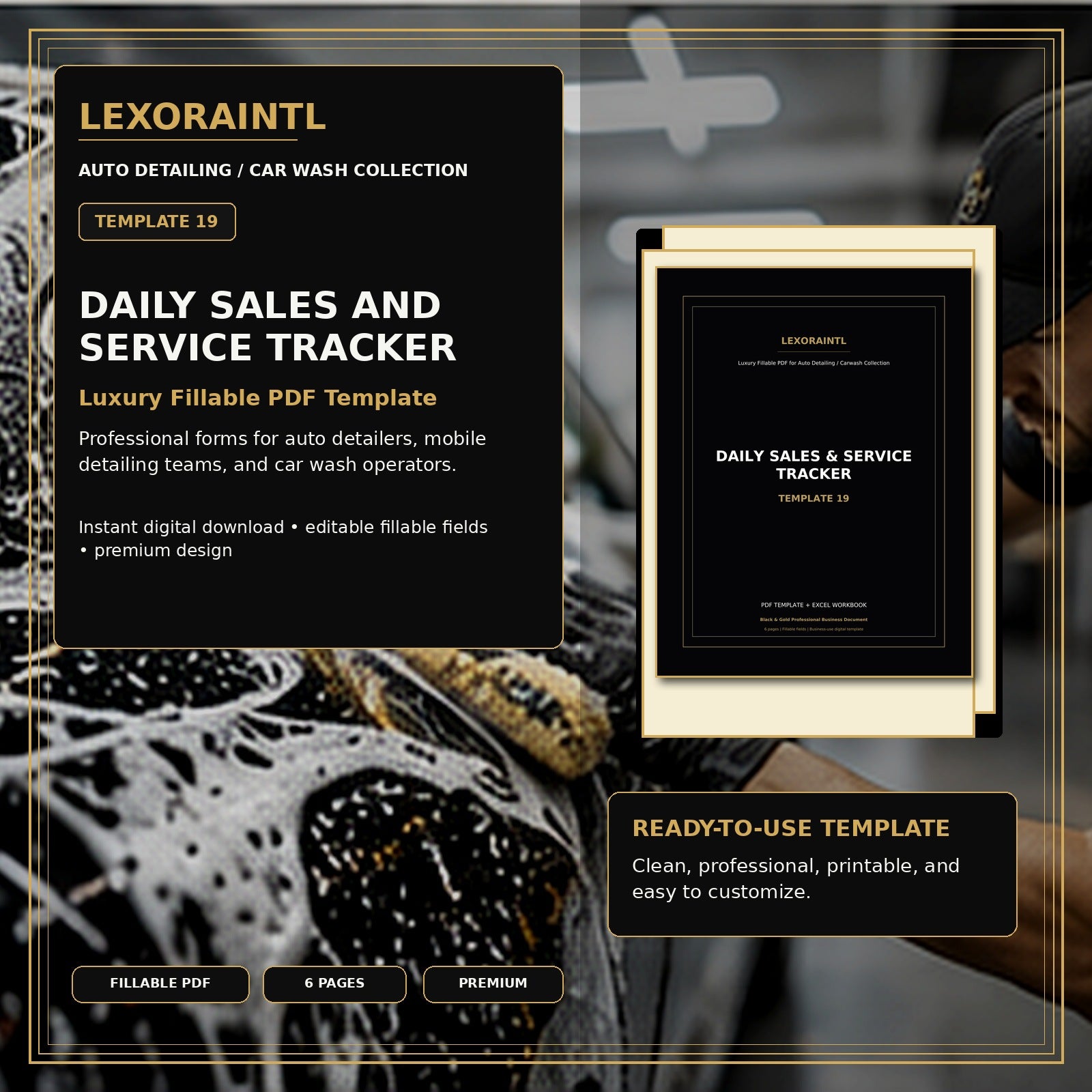 Daily Sales & Service Tracker Template – Fillable PDF + Excel