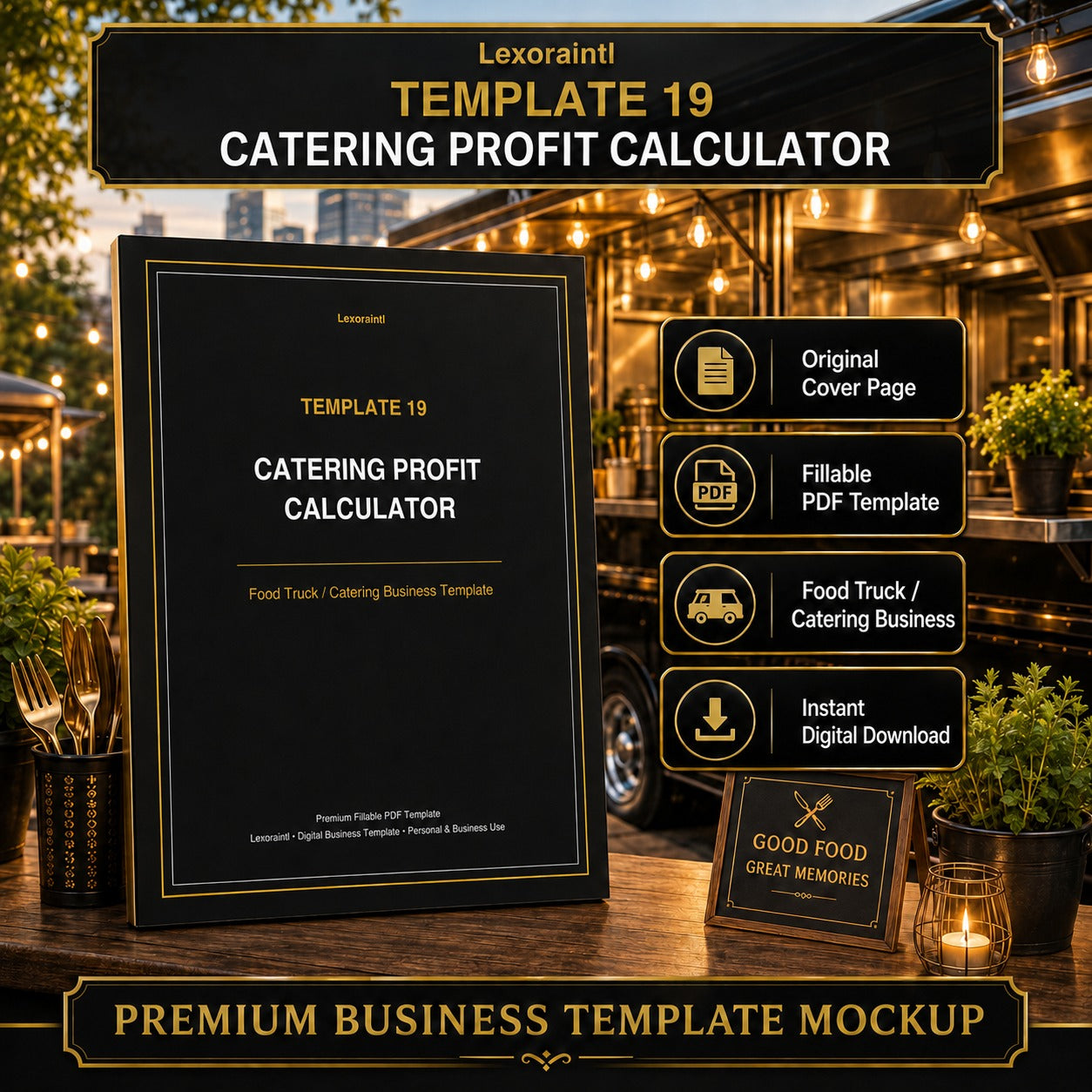 Catering Profit Calculator Template — Fillable PDF + Excel