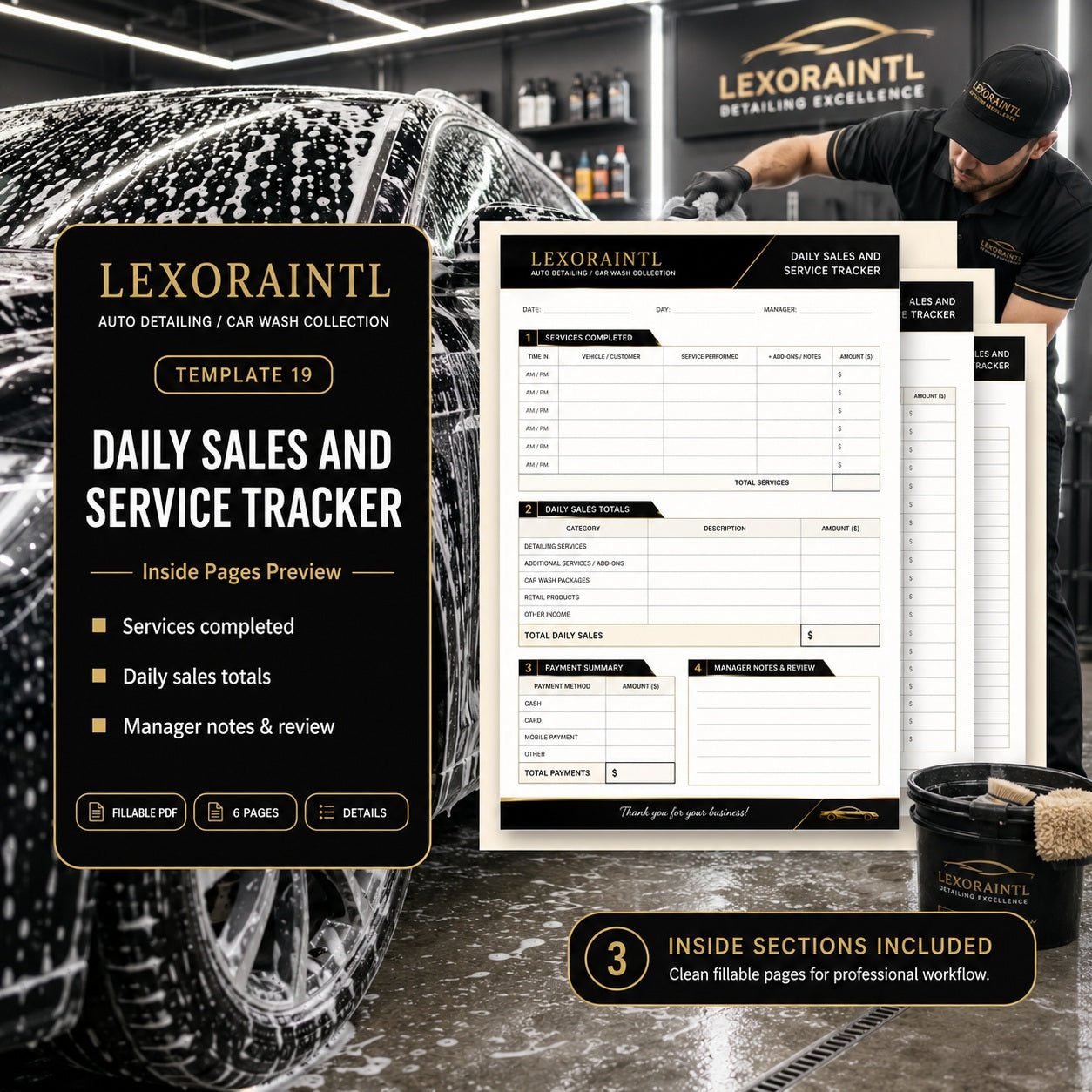 Daily Sales & Service Tracker Template – Fillable PDF + Excel
