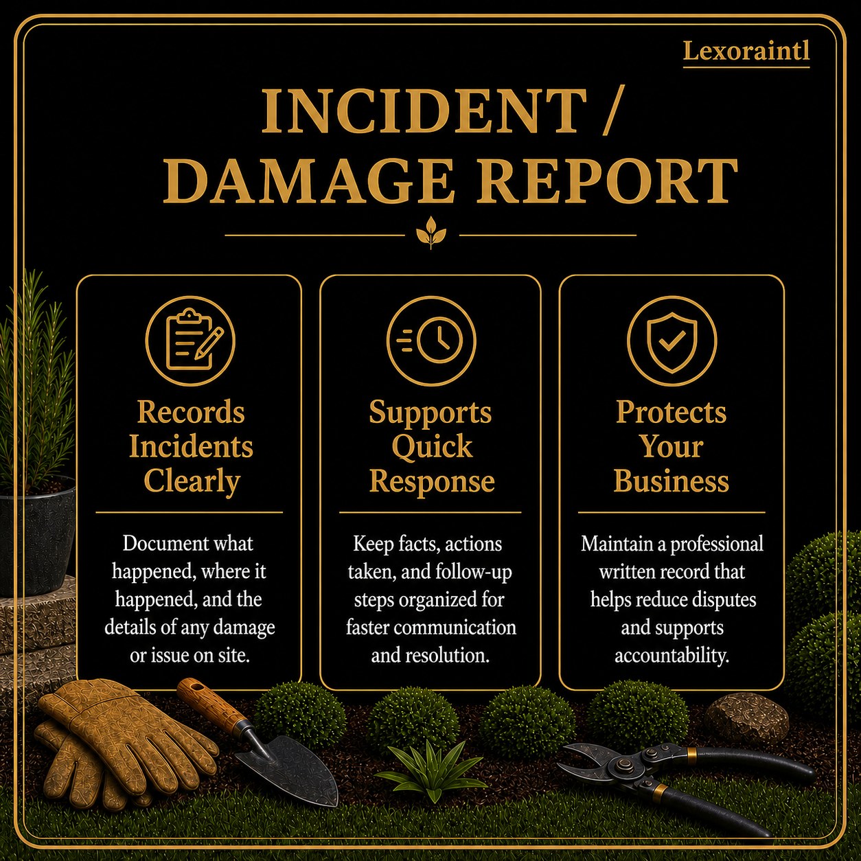 Landscaping Incident / Damage Report Template – Fillable PDF