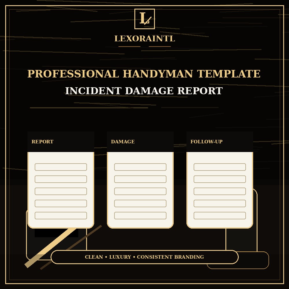 Handyman Incident / Damage Report Template — Fillable PDF
