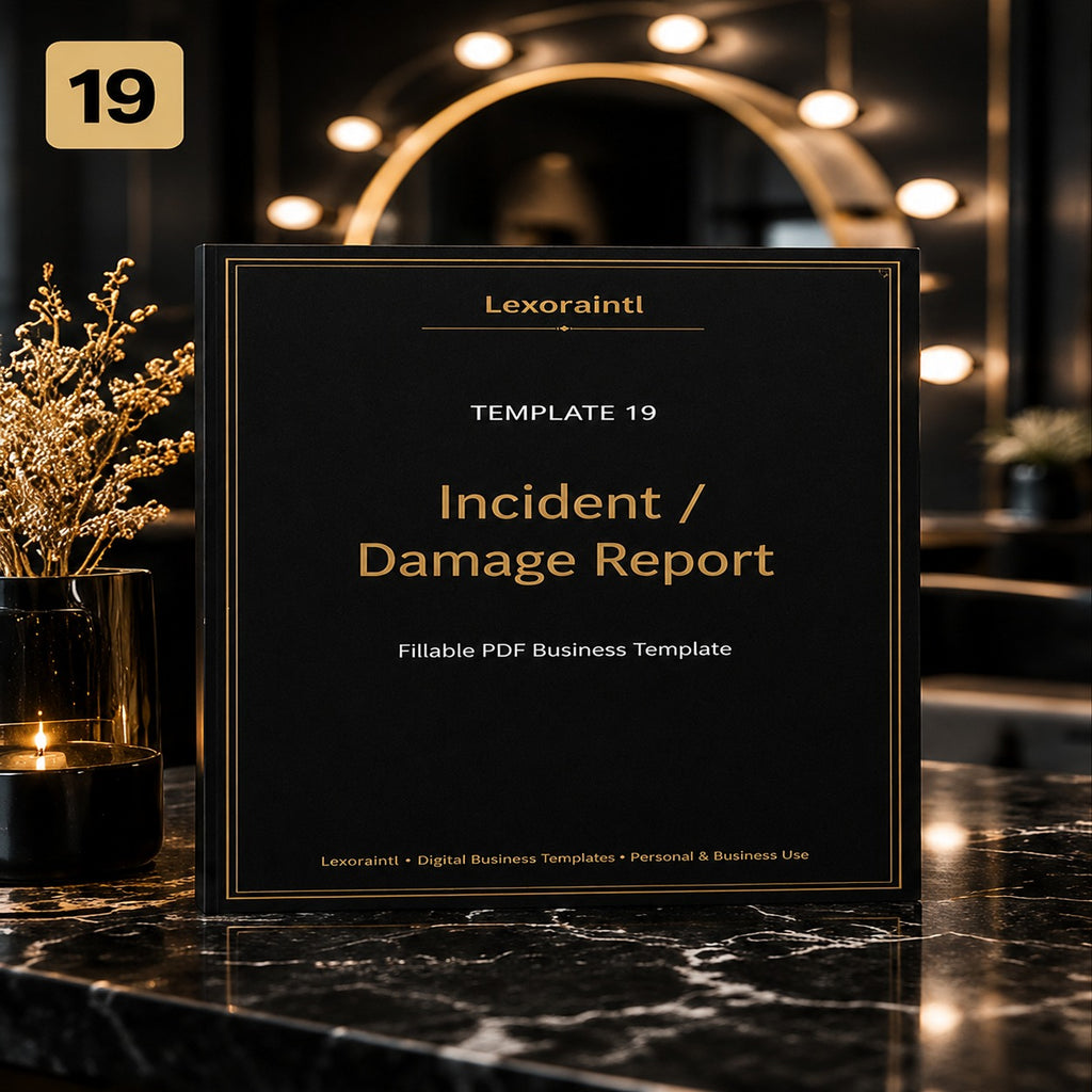 Incident / Damage Report – Fillable PDF | Lexoraintl Salon Business Template
