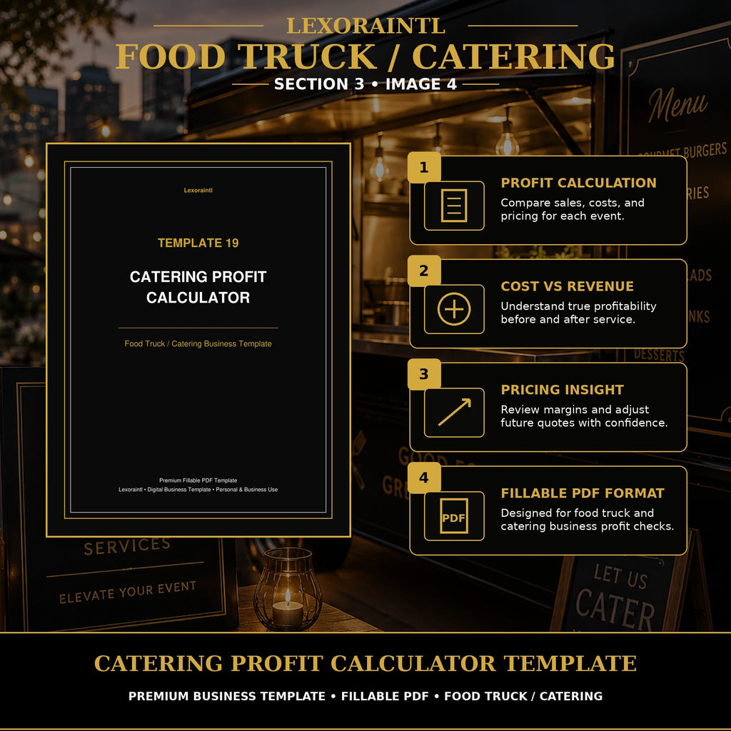 Catering Profit Calculator Template — Fillable PDF + Excel