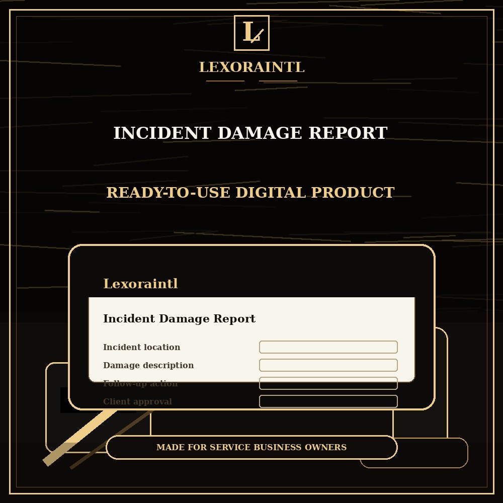 Handyman Incident / Damage Report Template — Fillable PDF