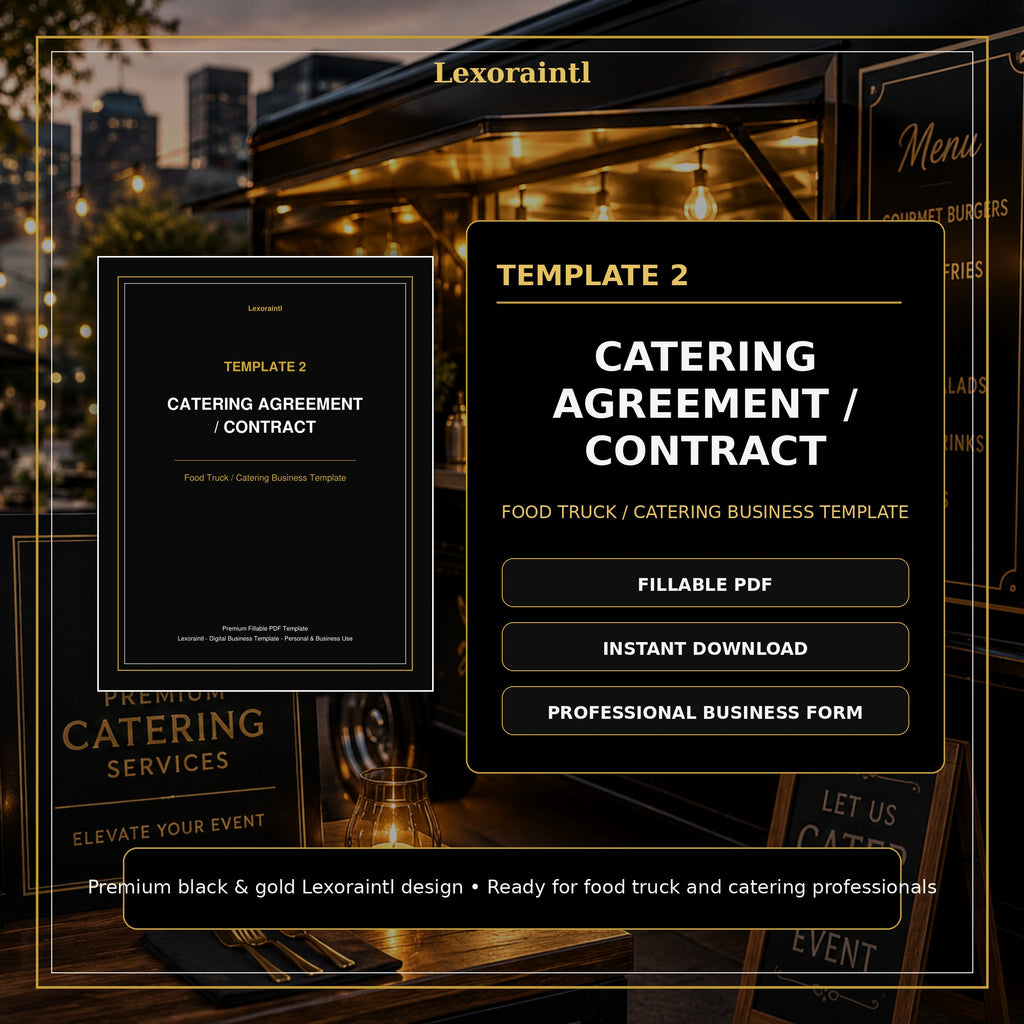 Catering Agreement / Contract Template — Fillable PDF