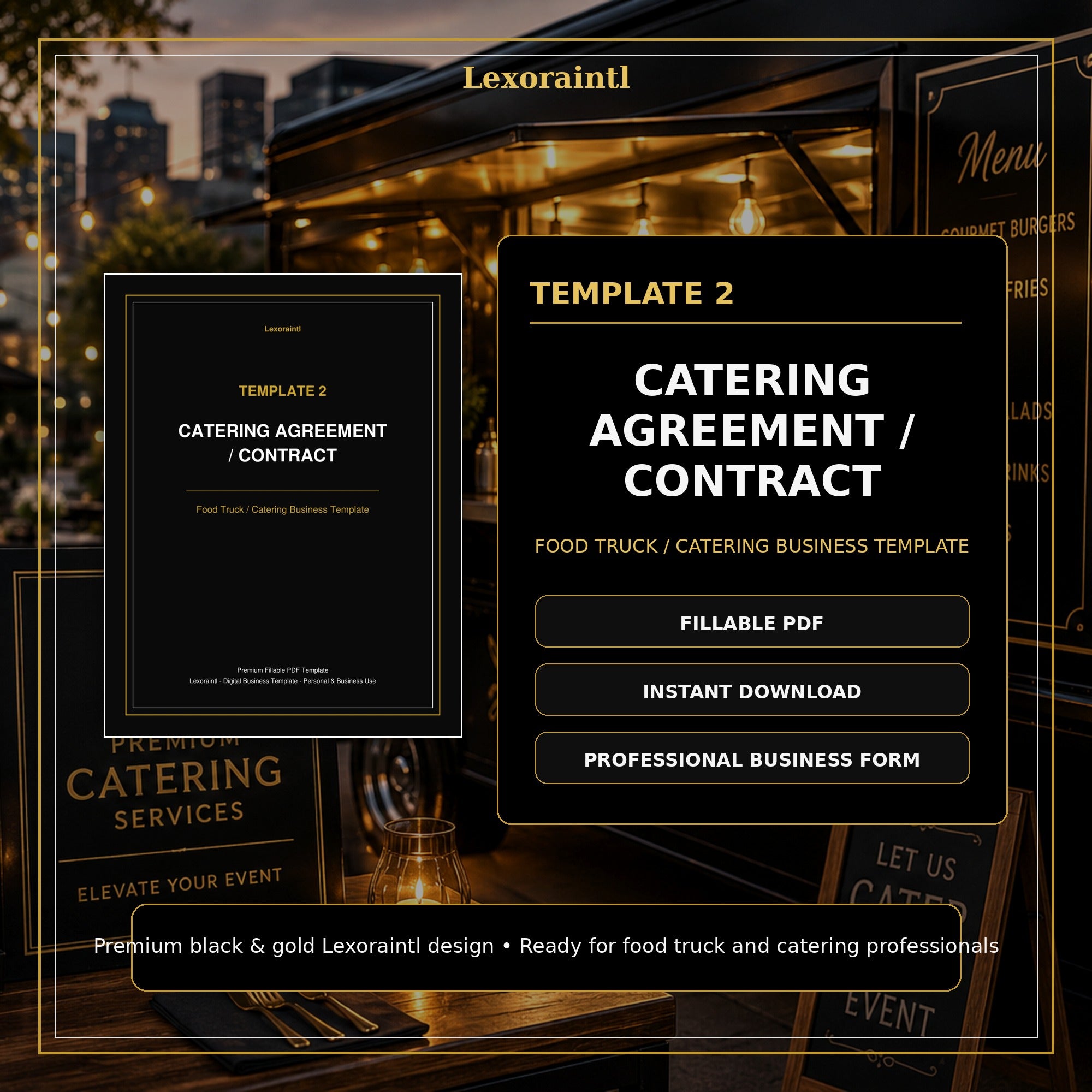 Catering Agreement / Contract Template — Fillable PDF