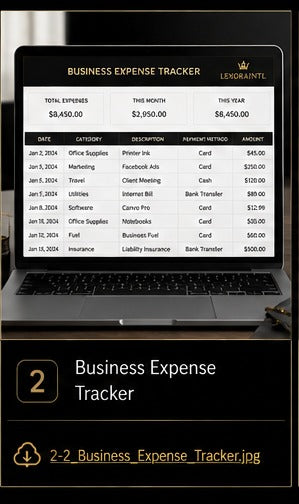 Business Expense Tracker | Fillable Small Business Finance PDF