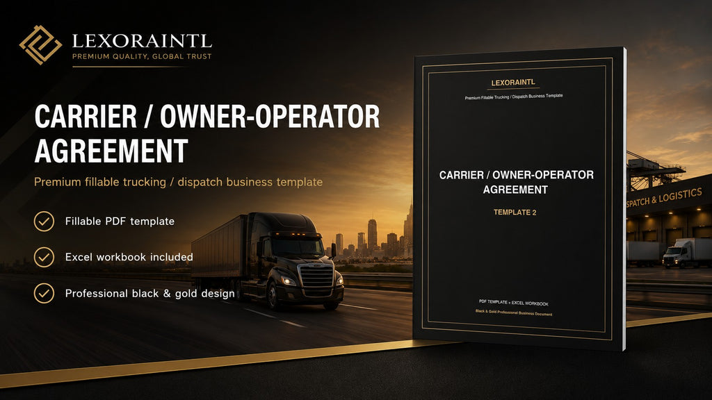 Carrier / Owner-Operator Agreement Template | Fillable PDF | Lexoraintl