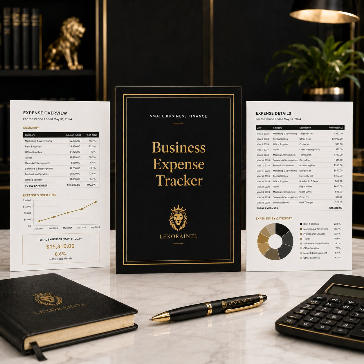 Business Expense Tracker | Fillable Small Business Finance PDF