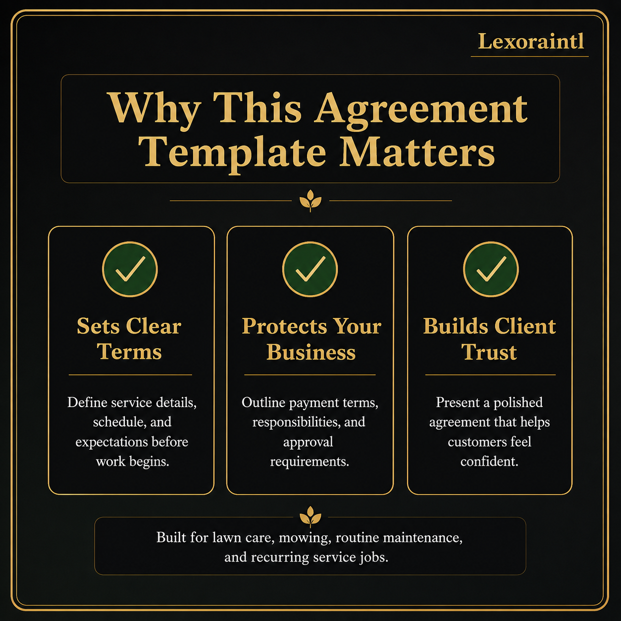 Lawn Care Service Agreement Template – Fillable PDF