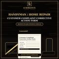 Handyman Customer Complaint / Corrective Action Form Template — Fillable PDF