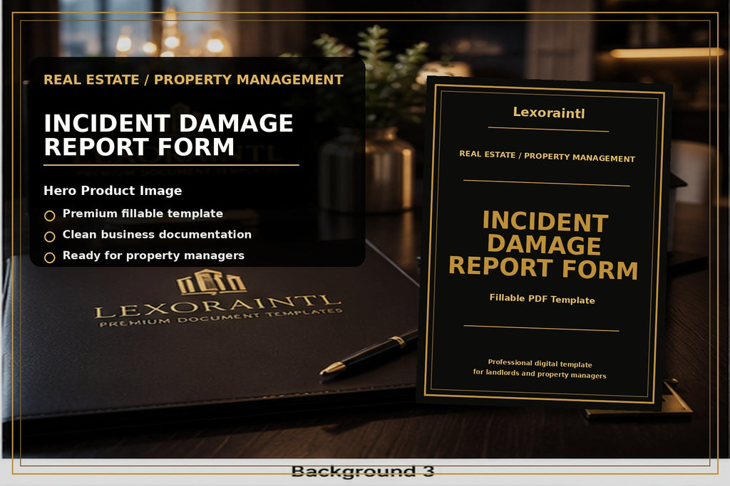 Incident / Damage Report Form Template | Fillable PDF for Landlords, Airbnb Hosts & Property Managers