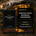 Monthly Food Business Dashboard Template — Fillable PDF