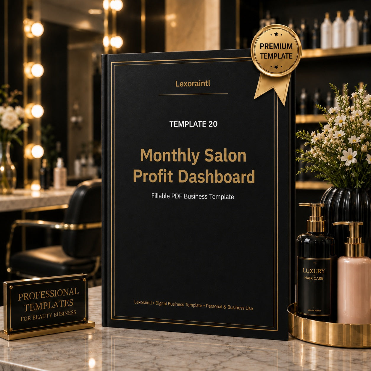Monthly Salon Profit Dashboard – Fillable PDF + Excel | Lexoraintl Salon Business Template