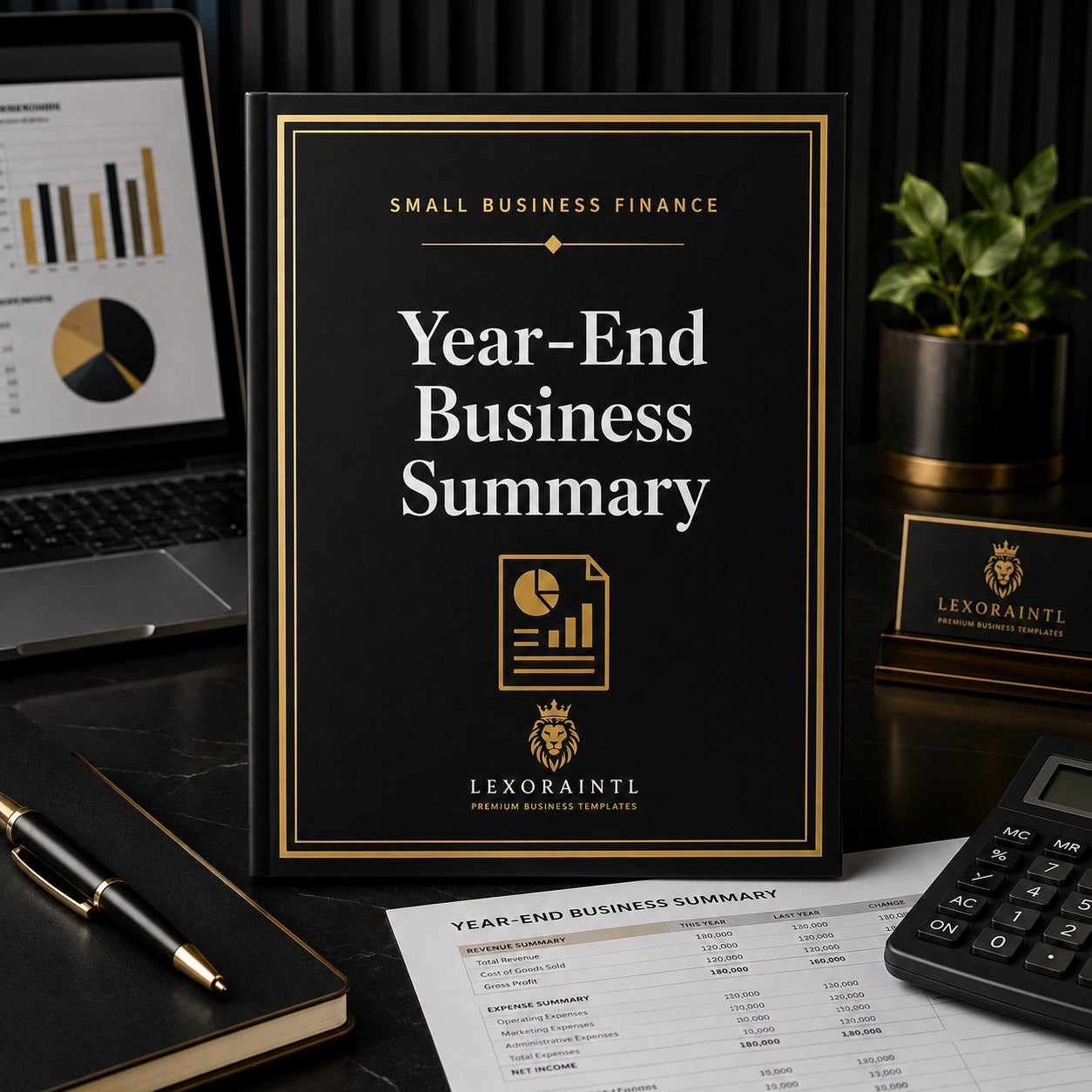 Year-End Business Summary Template | Fillable Small Business Finance PDF