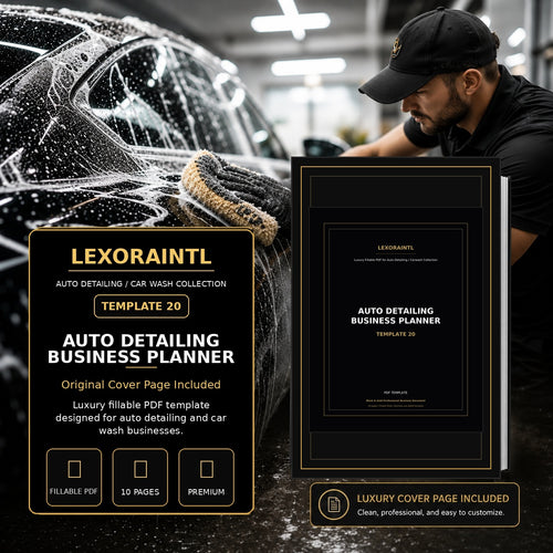 Auto Detailing Business Planner Template – Fillable PDF