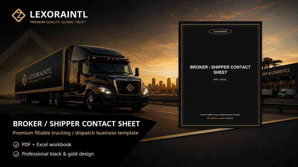 Monthly Trucking Profit Dashboard Template | Fillable PDF | Lexoraintl