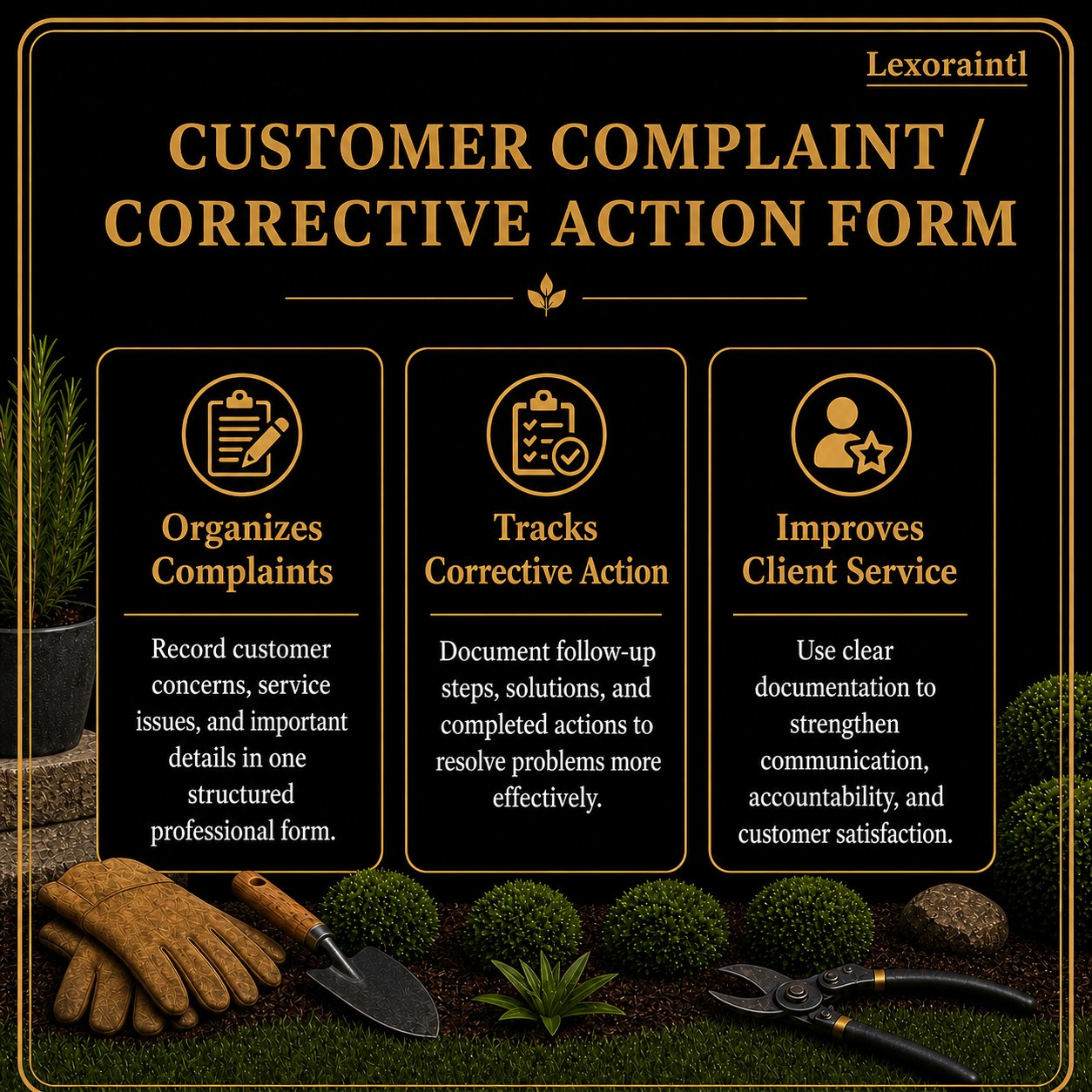 Customer Complaint / Corrective Action Form Template – Fillable PDF