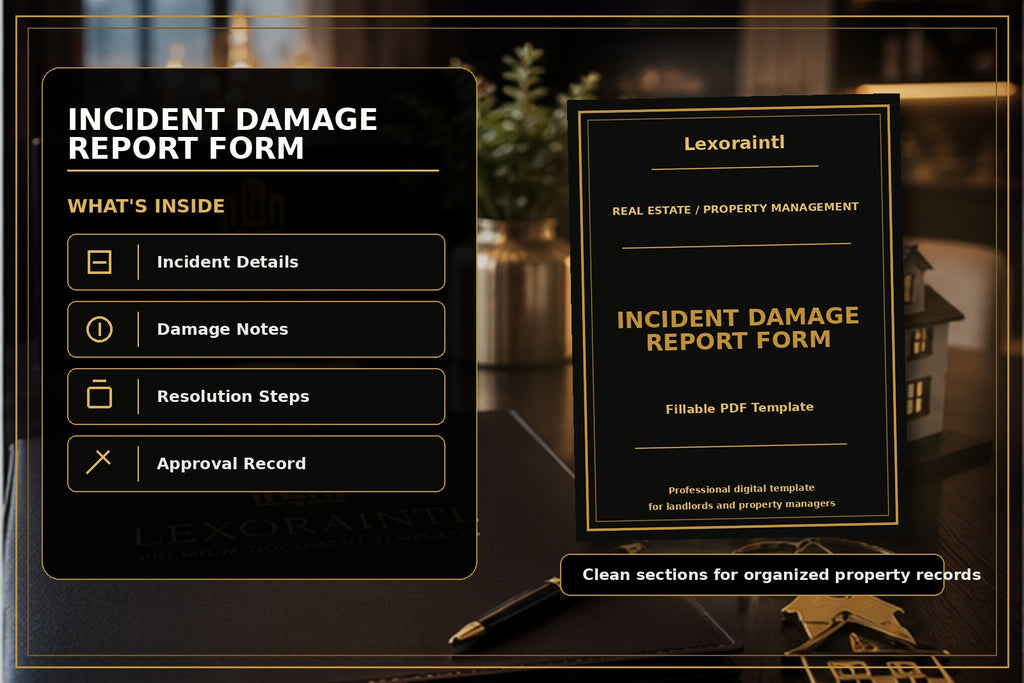 Incident / Damage Report Form Template | Fillable PDF for Landlords, Airbnb Hosts & Property Managers