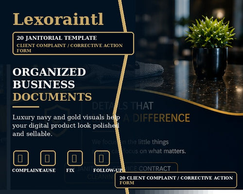 Client Complaint / Corrective Action Form | Fillable PDF Cleaning Business Template