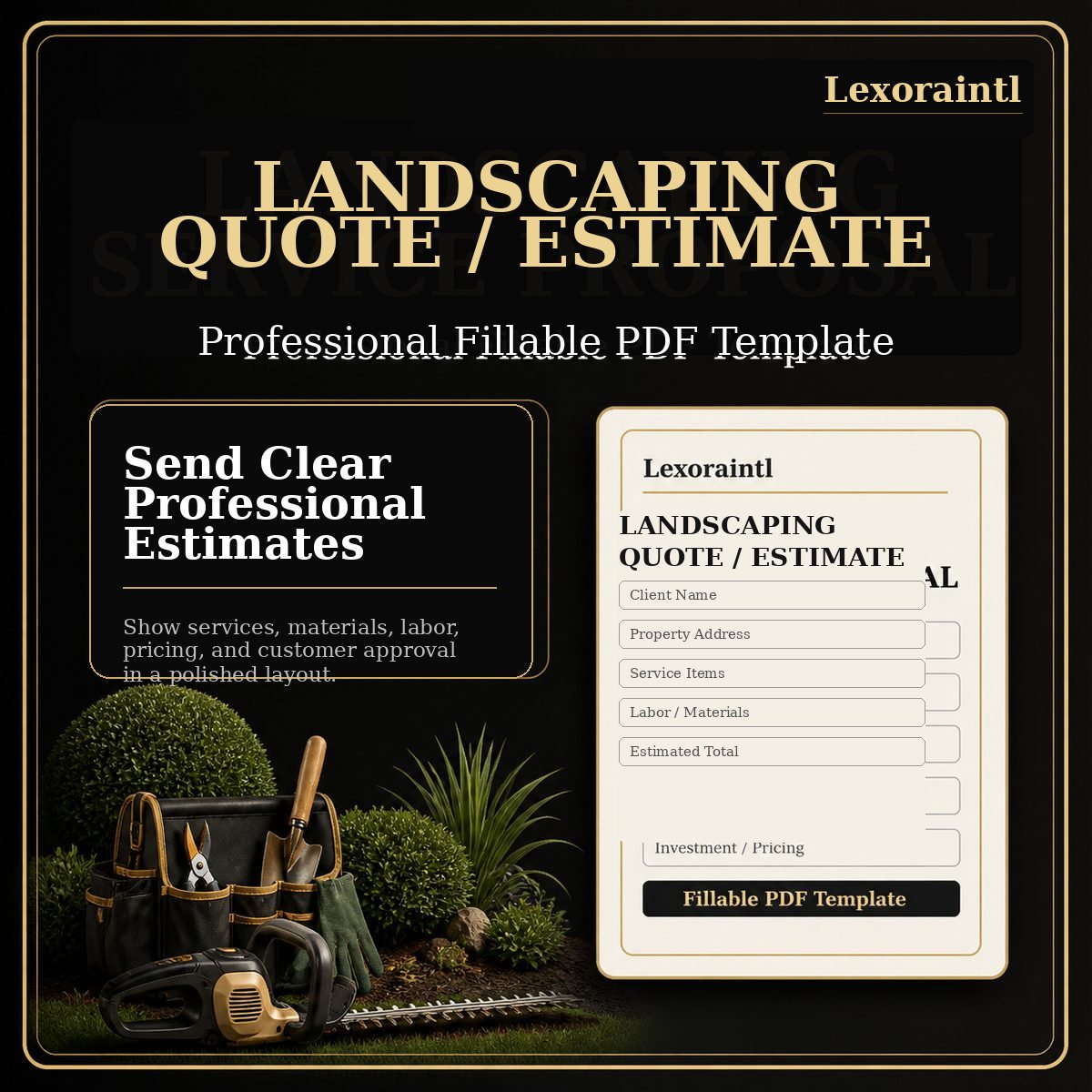 Landscaping Quote / Estimate Template – Fillable PDF