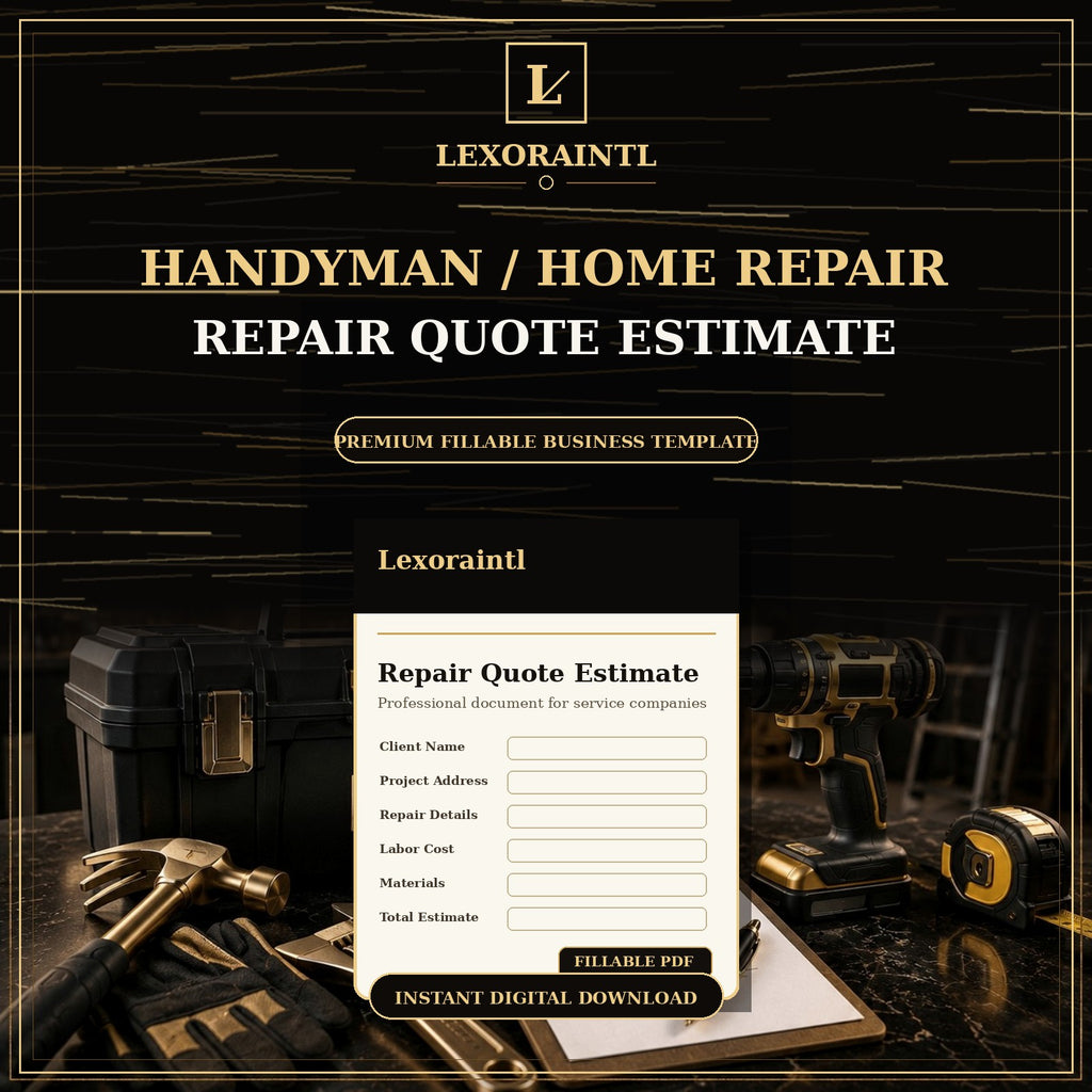 Repair Quote / Estimate Template — Fillable PDF