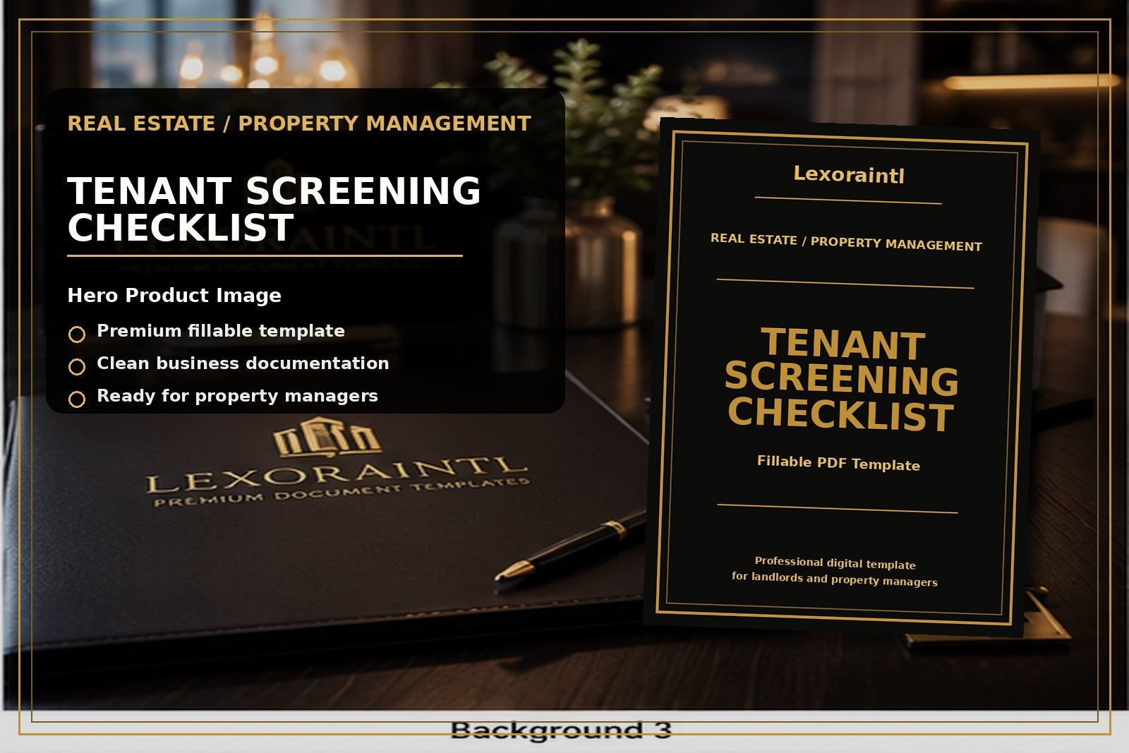 Tenant Screening Checklist Template | Fillable PDF for Landlords & Property Managers