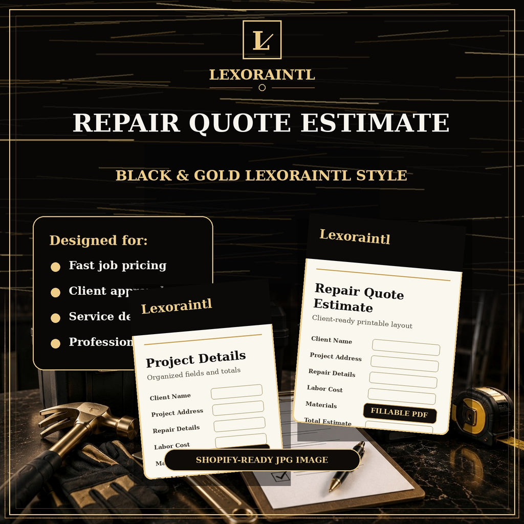 Repair Quote / Estimate Template — Fillable PDF