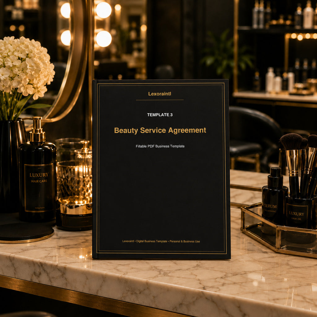 Beauty Service Agreement – Fillable PDF | Lexoraintl Salon Business Template