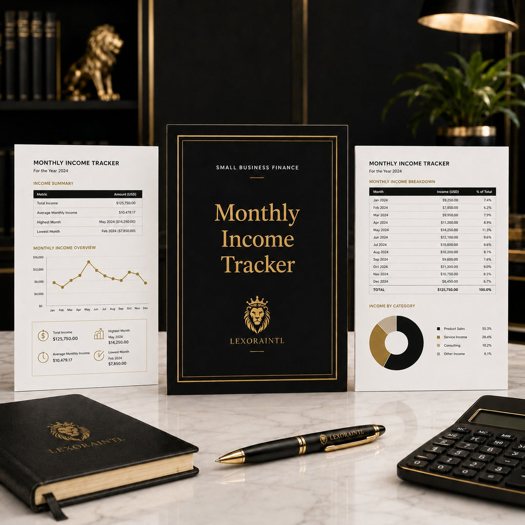 Monthly Income Tracker | Fillable Small Business Finance PDF
