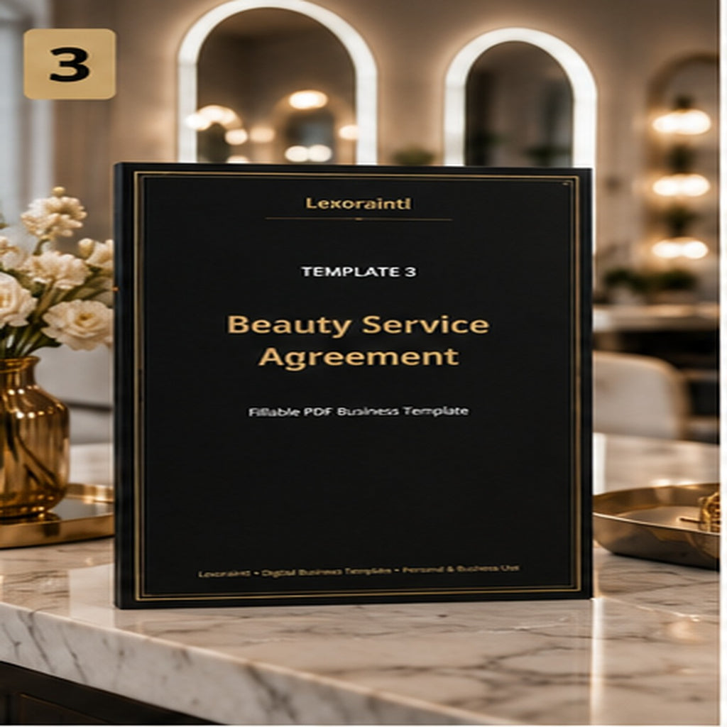 Beauty Service Agreement – Fillable PDF | Lexoraintl Salon Business Template