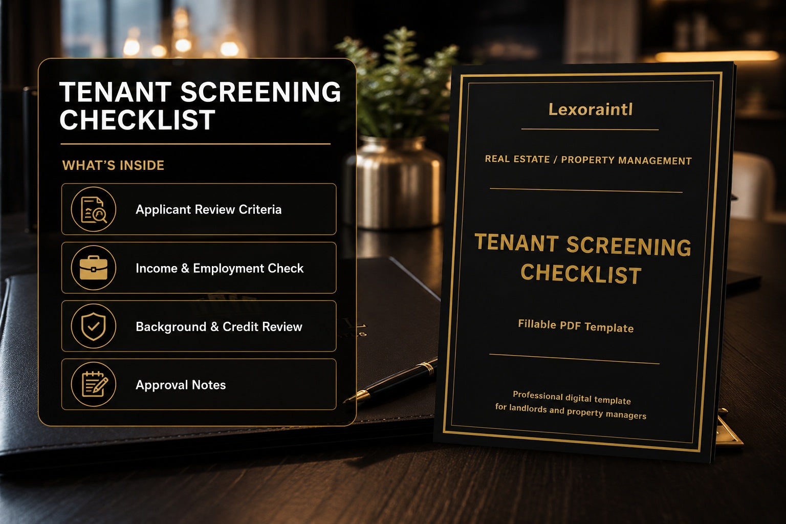 Tenant Screening Checklist Template | Fillable PDF for Landlords & Property Managers
