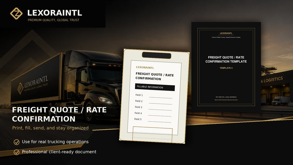Freight Quote / Rate Confirmation Template | Fillable PDF | Lexoraintl