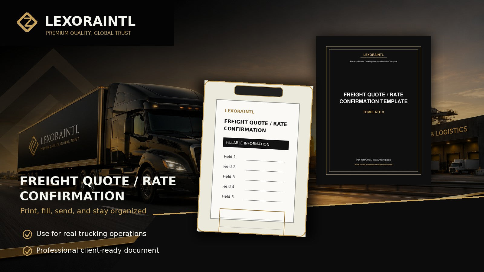 Freight Quote / Rate Confirmation Template | Fillable PDF | Lexoraintl