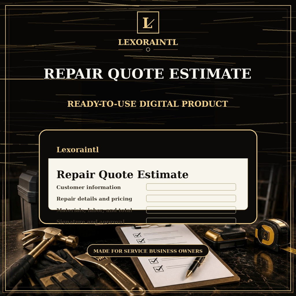 Repair Quote / Estimate Template — Fillable PDF