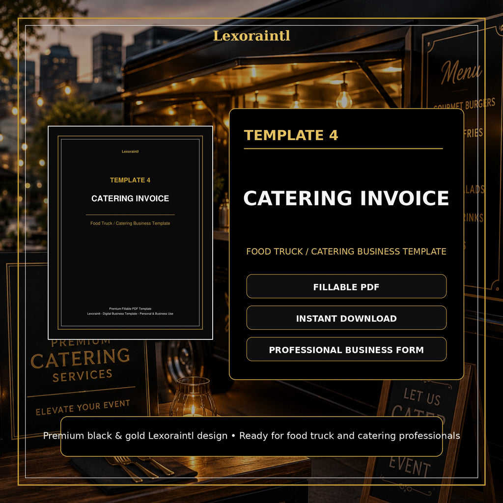 Catering Invoice Template — Fillable PDF + Excel