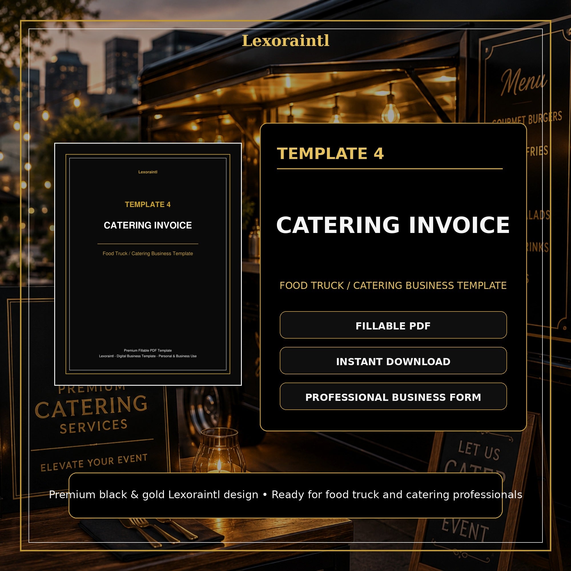 Catering Invoice Template — Fillable PDF + Excel