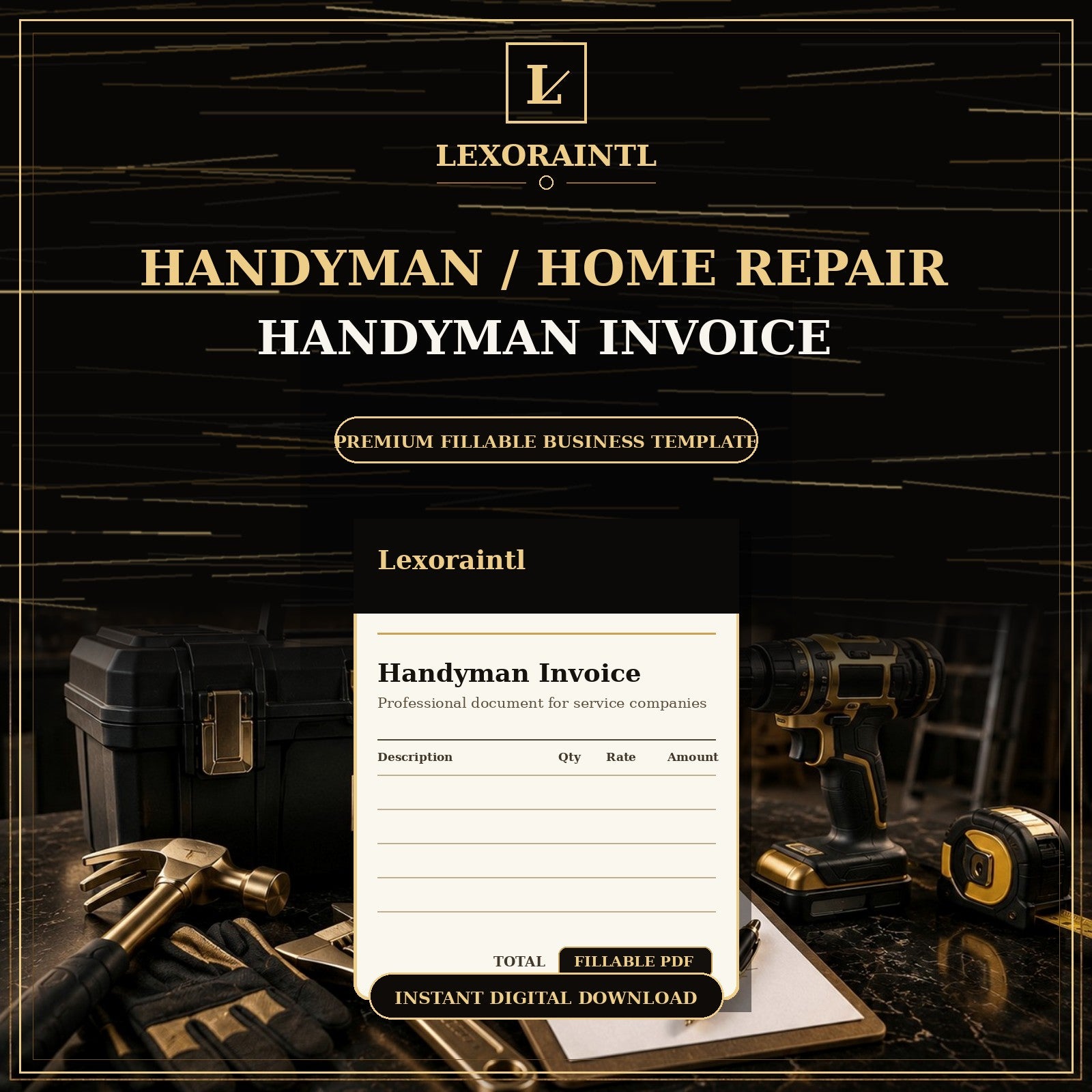 Handyman Invoice Template — Fillable PDF