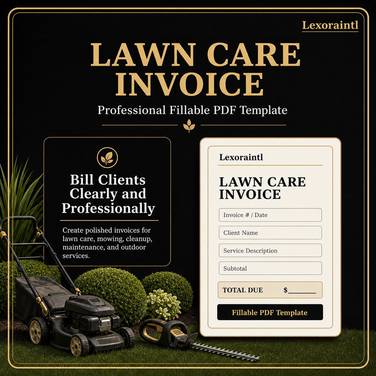 Lawn Care Invoice Template – Fillable PDF