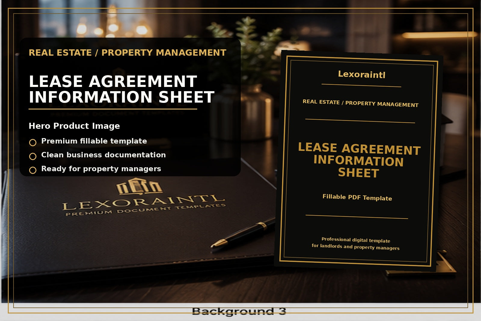 Lease Agreement Information Sheet Template | Fillable PDF for Landlords & Property Managers