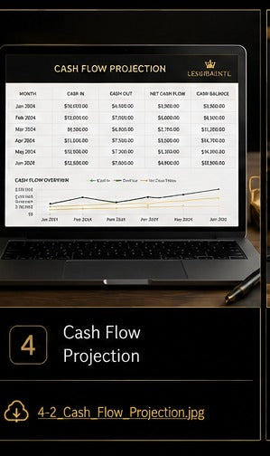 Cash Flow Projection Template | Fillable Small Business Finance PDF