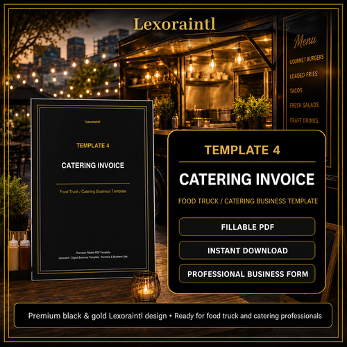 Catering Invoice Template — Fillable PDF + Excel