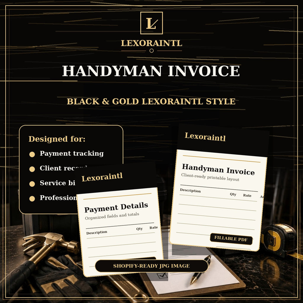 Handyman Invoice Template — Fillable PDF