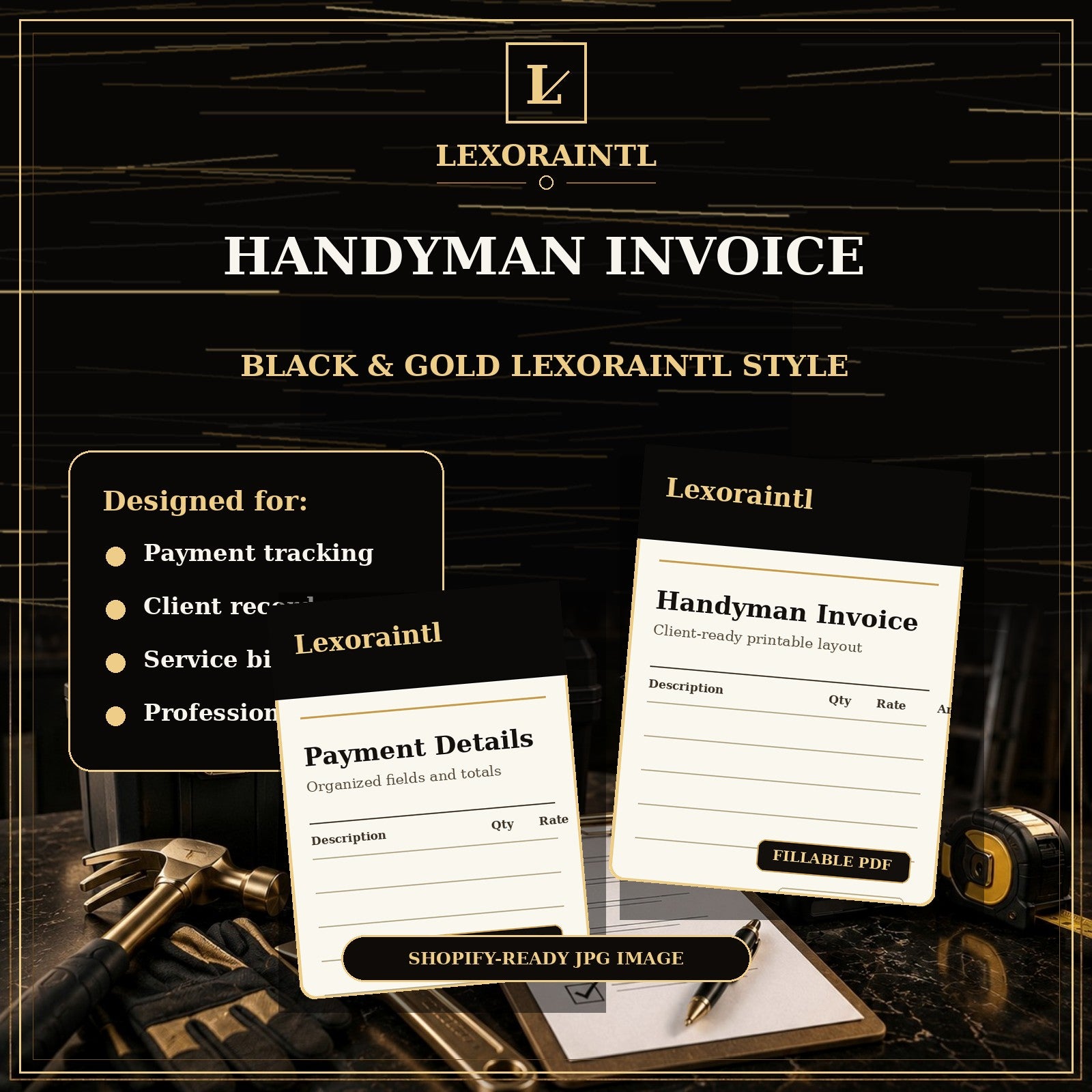Handyman Invoice Template — Fillable PDF