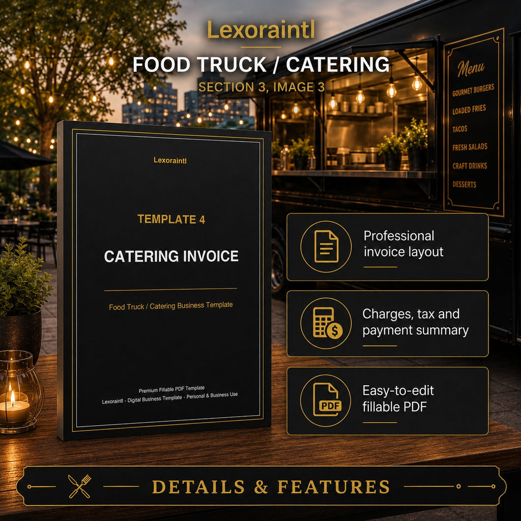 Catering Invoice Template — Fillable PDF + Excel