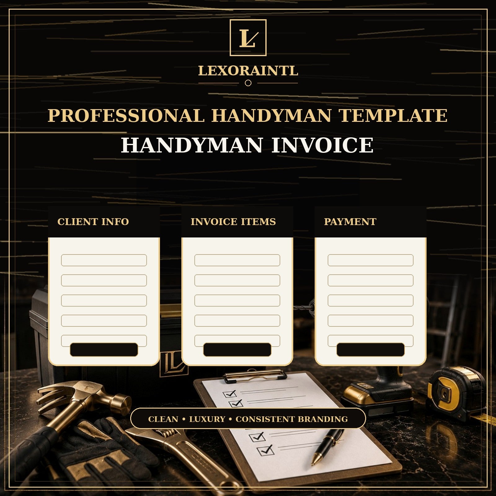 Handyman Invoice Template — Fillable PDF