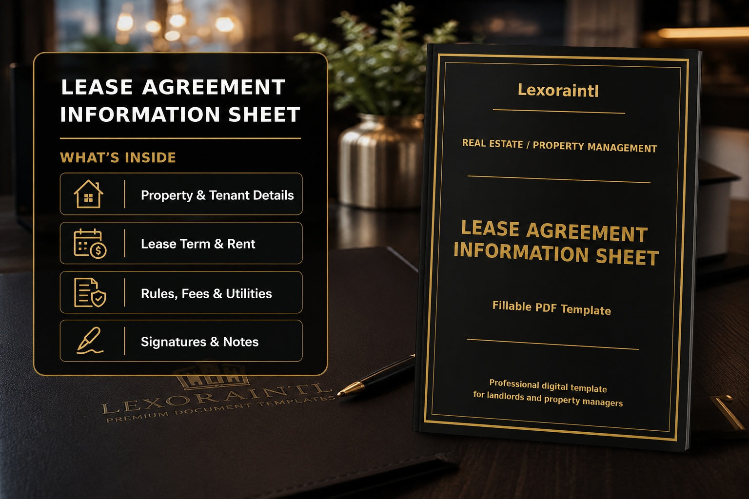 Lease Agreement Information Sheet Template | Fillable PDF for Landlords & Property Managers