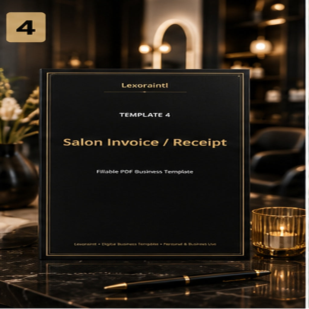 Salon Invoice / Receipt Template – Fillable PDF + Excel | Lexoraintl Salon Business Template
